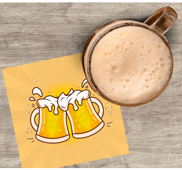 Sous verre bière pour trinquer avec des mugs - TenStickers