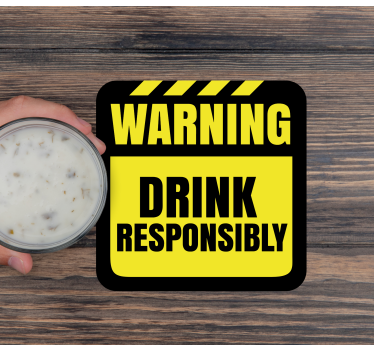 Sous verre bière rappel de prudence boisson - TenStickers