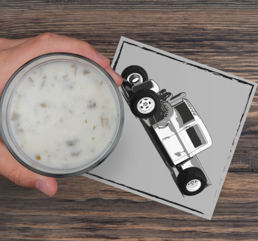 Sous verre bière représentation intemporelle hot rod - TenStickers