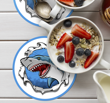 Sous verre bière requin en colère - TenStickers
