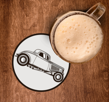 Sous verre bière silhouette de voiture classique - TenStickers