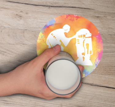 Sous verre bière silhouette d'interaction personnage - TenStickers