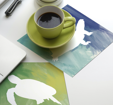 Sous verre bière silhouettes de tortues colorées - TenStickers