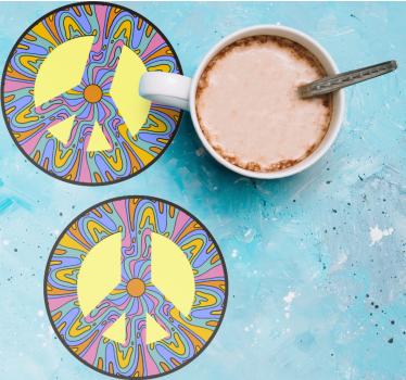 Sous verre bière symbole de paix vibrant - TenStickers