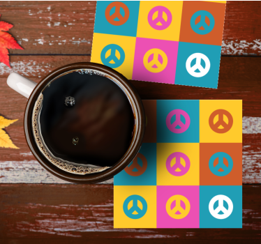 Sous verre bière symboles de paix colorés - TenStickers