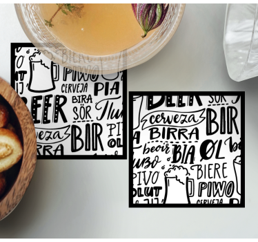 Sous verre bière terminologie variée - TenStickers
