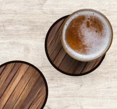 Sous verre bière texture bois circulaire - TenStickers