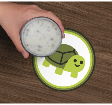 Sous verre bière tortue souriante graphique - TenStickers