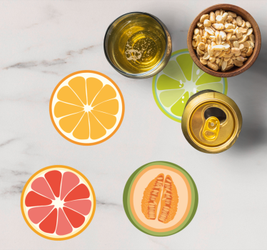 Sous verre bière tranches de fruits - TenStickers