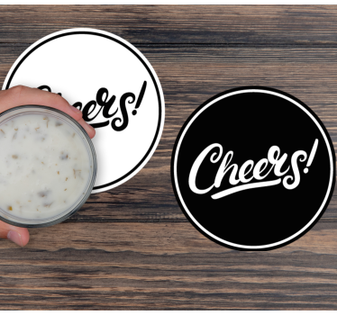 Sous verre bière typographie élégante cheers - TenStickers