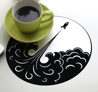 Sous verre bière vagues de lancement de fusée - TenStickers
