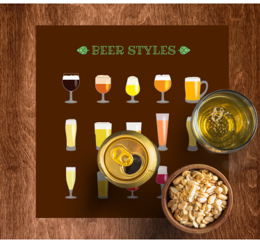 Sous verre bière variété de verres à bière - TenStickers