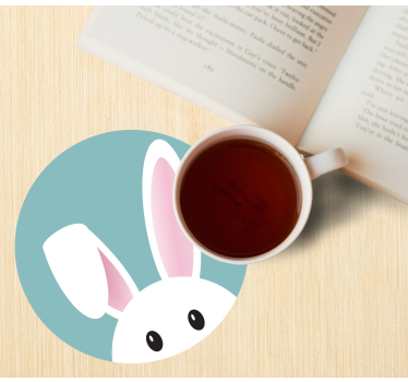 Sous verre bière visage de joli lapin - TenStickers