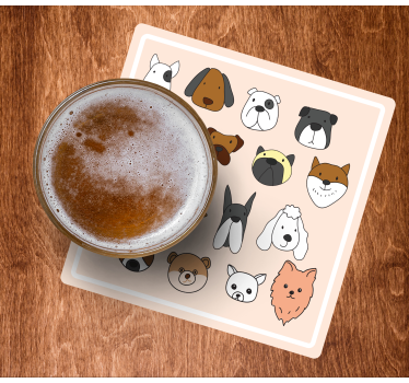 Sous verre bière visages d'animaux mignons - TenStickers