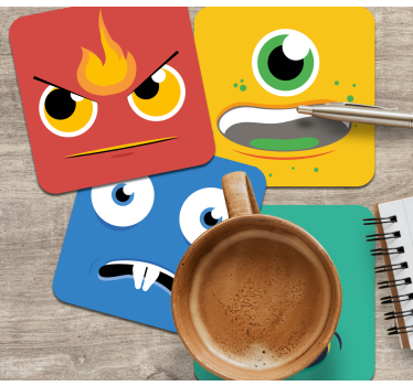 Sous verre bière visages de monstres colorés - TenStickers