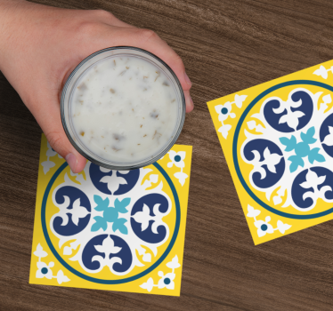Sous verre carreaux motif floral céramique - TenStickers