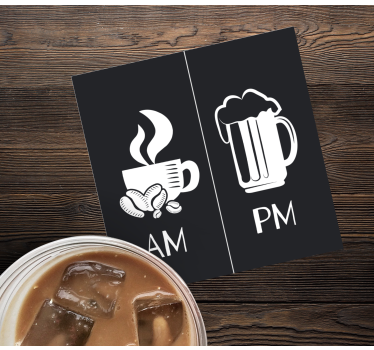 Sous verre citation café du matin bière du soir - TenStickers