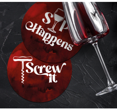 Sous verre citation humoristique sur le vin - TenStickers