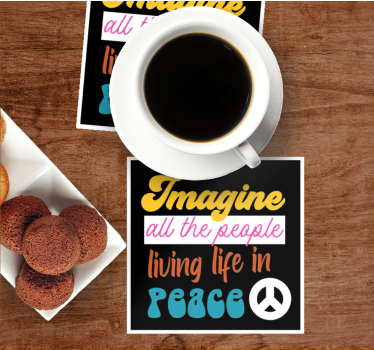 Sous verre citation message de vie paisible - TenStickers