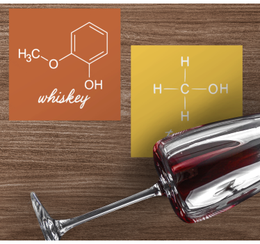 Sous verre citation structures chimiques des spiritueux - TenStickers