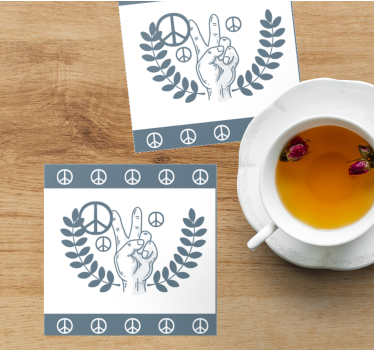 Sous verre citation symbole de la paix et victoire - TenStickers