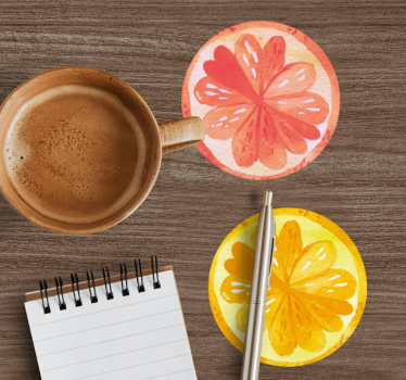 Sous verre concepts de tranches d'agrumes - TenStickers