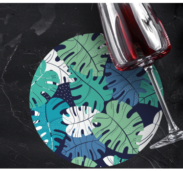 Sous verre emblème de feuille tropicale - TenStickers