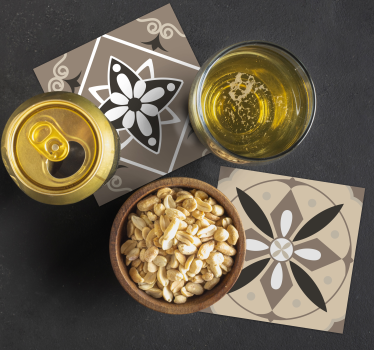 Sous verre ensemble de motifs floraux géométriques - TenStickers