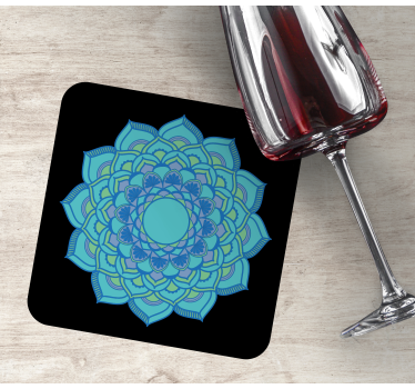 Sous verre fleurie bleue intriquée - TenStickers