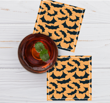 Sous verre halloween motif chauve-souris - TenStickers