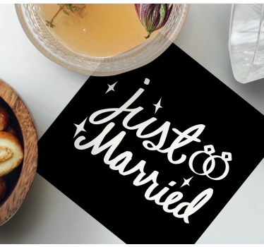 Sous verre mariage célébration des jeunes mariés - TenStickers