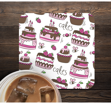 Sous verre mariage illustration de dessert fantaisiste - TenStickers