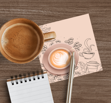 Sous verre moderne art de tasse à café élégant - TenStickers