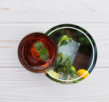 Sous verre moderne boisson mentholée rafraîchissante - TenStickers