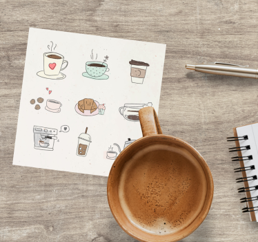 Sous verre moderne collage d'illustrations de boissons - TenStickers