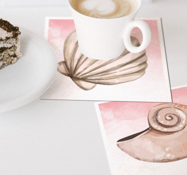 Sous verre moderne coquillages avec éclat rose - TenStickers