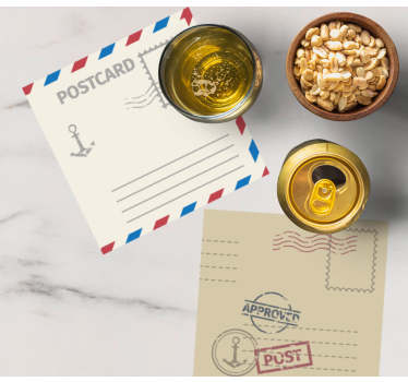 Sous verre moderne design de carte postale vintage - TenStickers