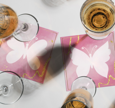 Sous verre moderne emblème de papillon gracieux - TenStickers