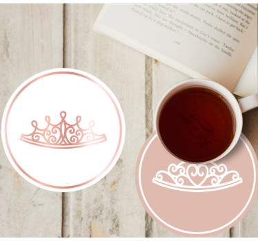 Sous verre moderne icônes de tiara élégantes - TenStickers