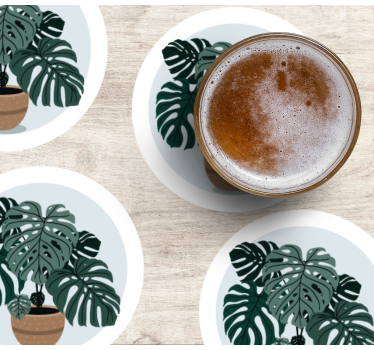 Sous verre moderne illustration de plante monstera - TenStickers