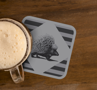 Sous verre moderne illustration de porc-épic rayé - TenStickers