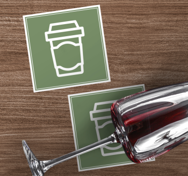 Sous verre moderne illustration de tasse à café - TenStickers