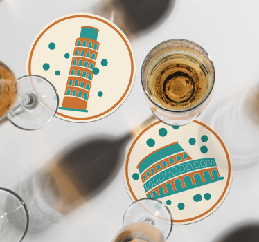 Sous verre moderne monuments emblématiques italiens - TenStickers
