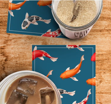Sous verre moderne motif de poissons koi colorés - TenStickers