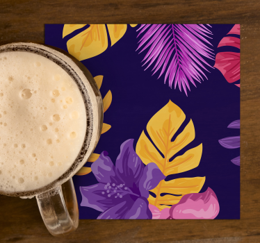 Sous verre moderne motif feuilles tropicales - TenStickers