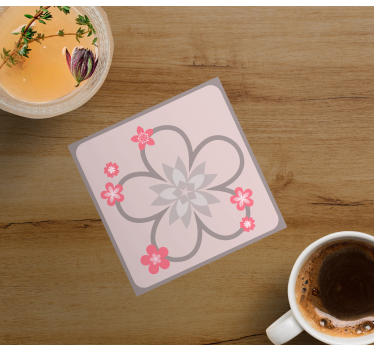 Sous verre moderne motif floral élégant - TenStickers