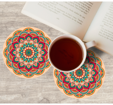 Sous verre moderne motif mandala rond - TenStickers