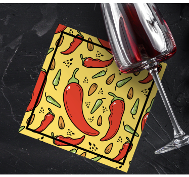 Sous verre moderne motif piments chili - TenStickers