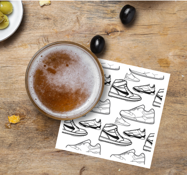 Sous verre moderne motifs de contours de baskets - TenStickers