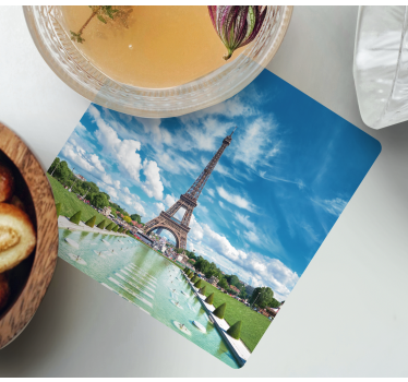 Sous verre moderne paysage de la tour eiffel - TenStickers